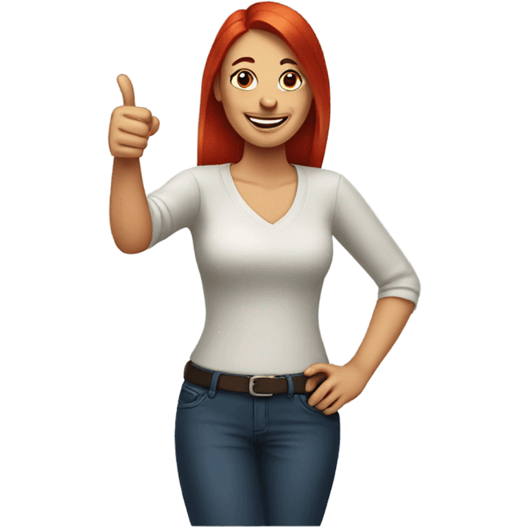 red haired awoman thumbs up emoji