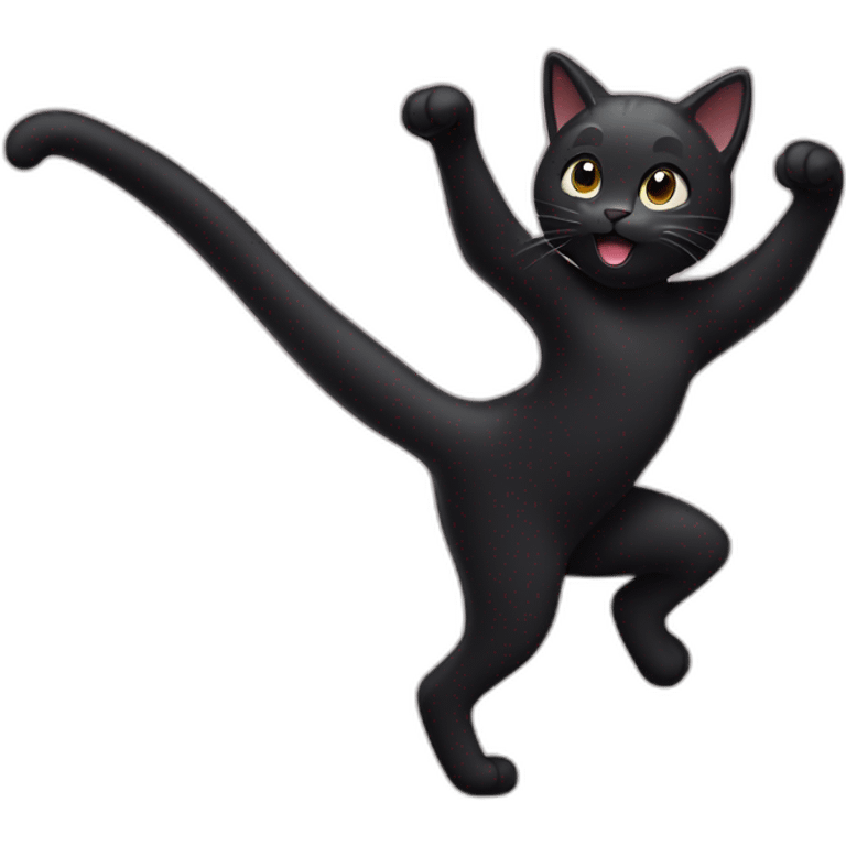 dancing black cat emoji