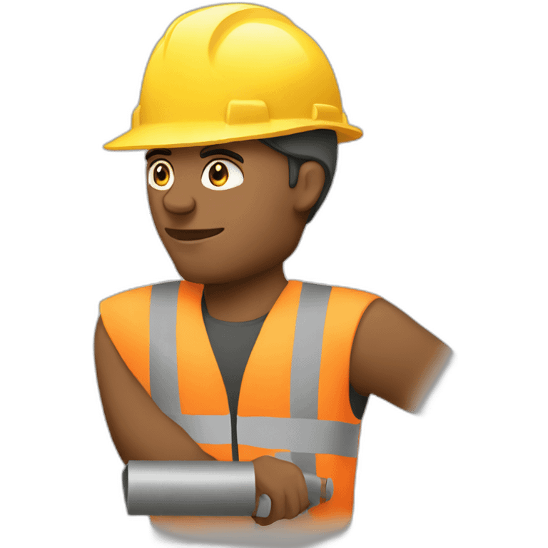 A worker working hard on the construction site emoji