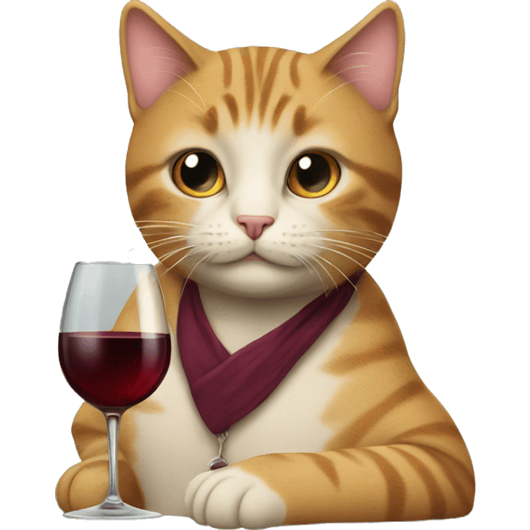 Cat with a glass of wine emoji