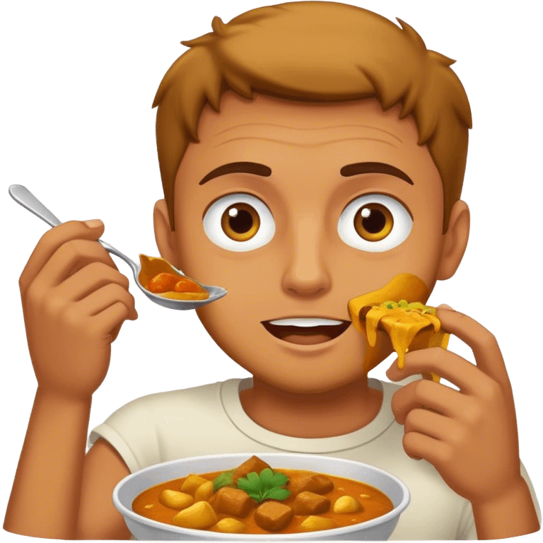 Man eating curry  emoji