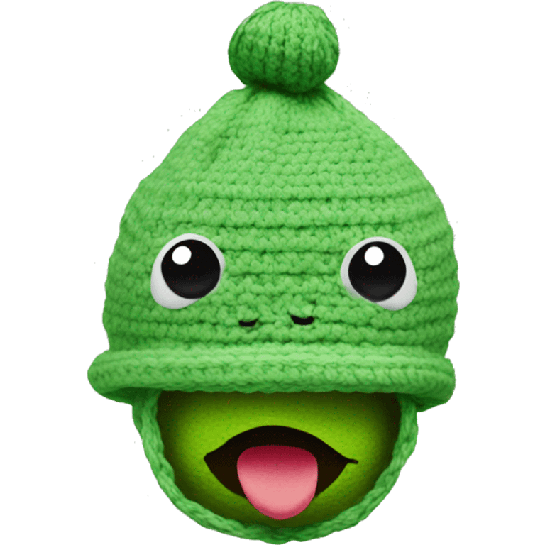 crochet frog hat emoji