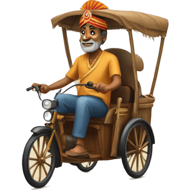 A indianman riding a rickshaw  emoji