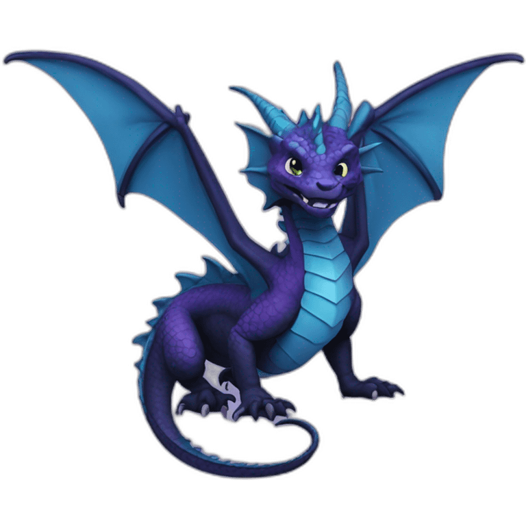 Dragon bleu noir et violet emoji