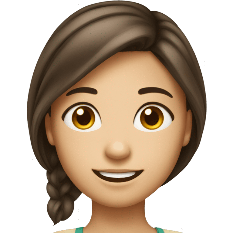 smiling girl with brunette hair emoji