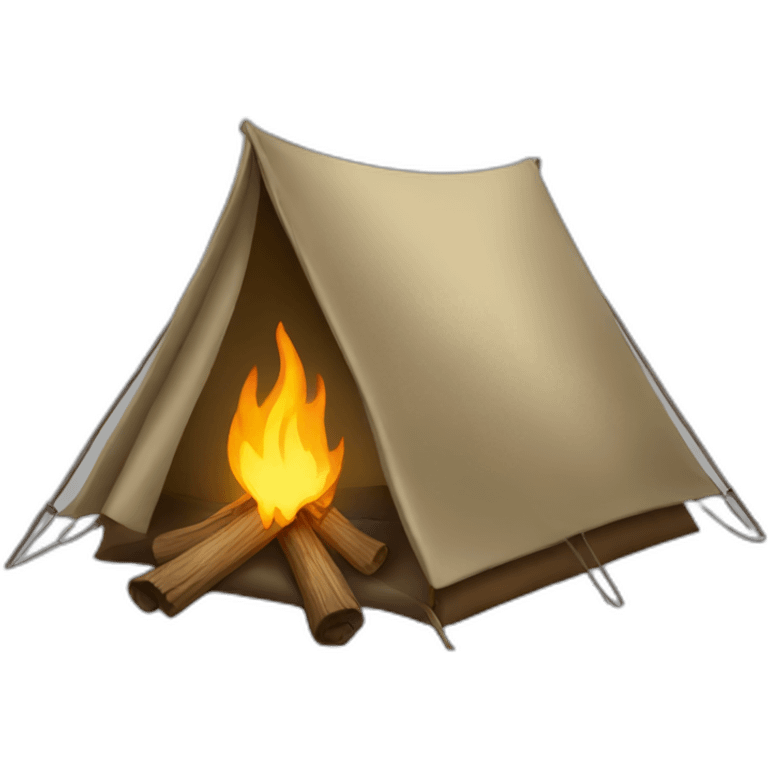 tent with campfire emoji