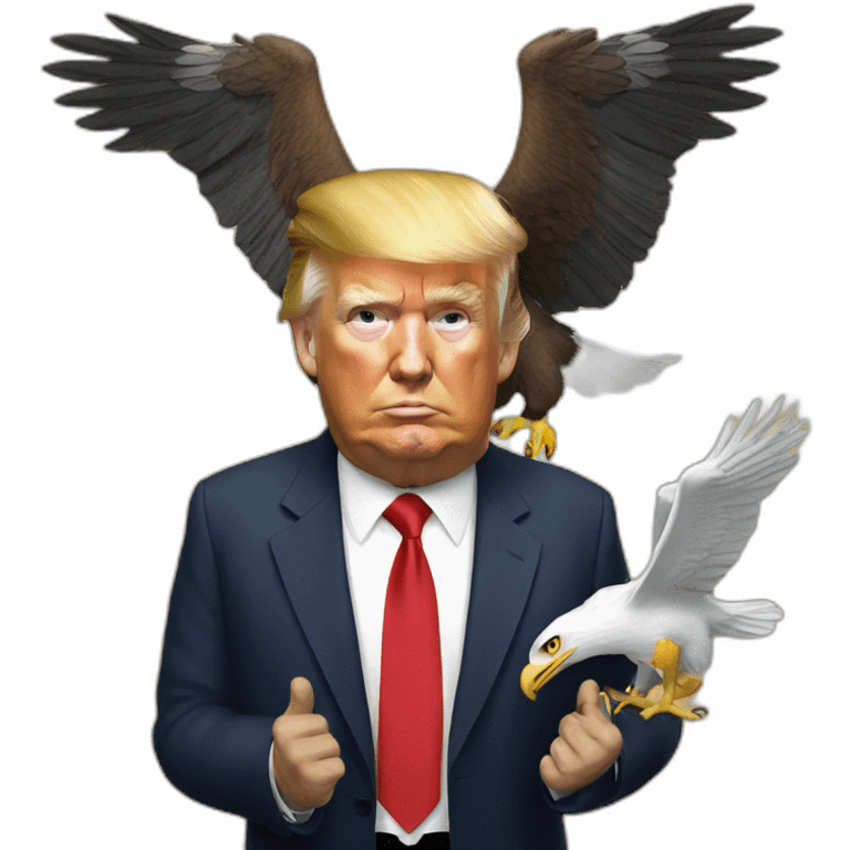 Donald Trump with an eagle  emoji