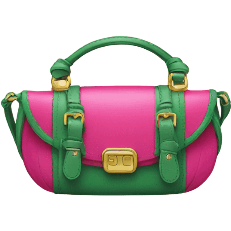 Pink and green purse emoji