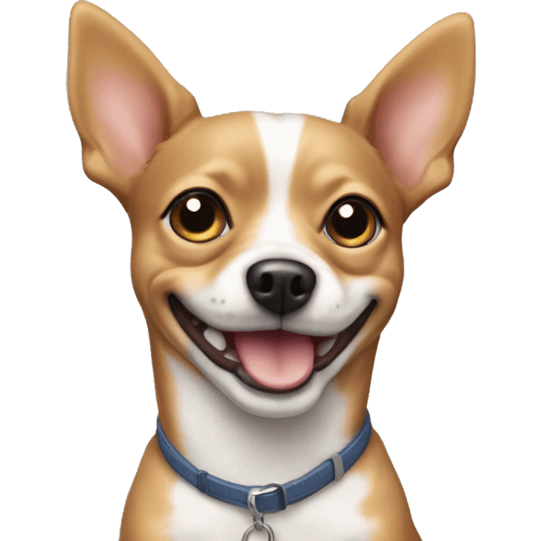 mini york dog mixed with toy terrier dog smile emoji