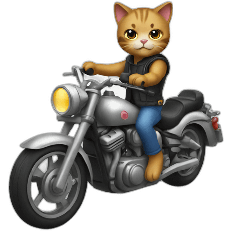 cat driving motorcycle emoji