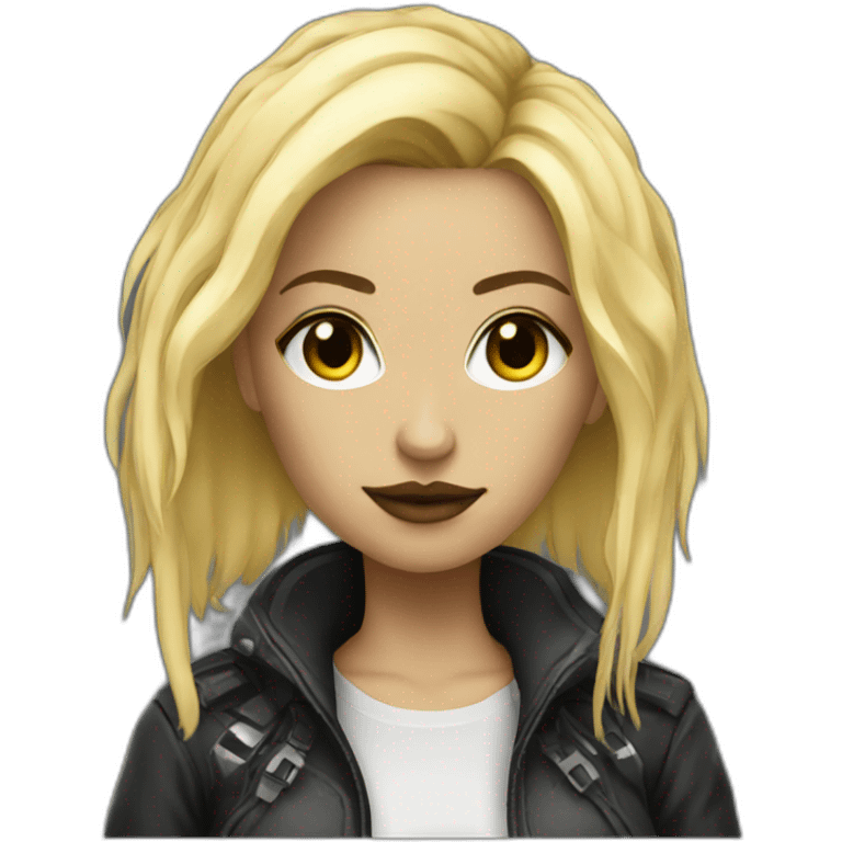 blonde cyberpunk female emoji