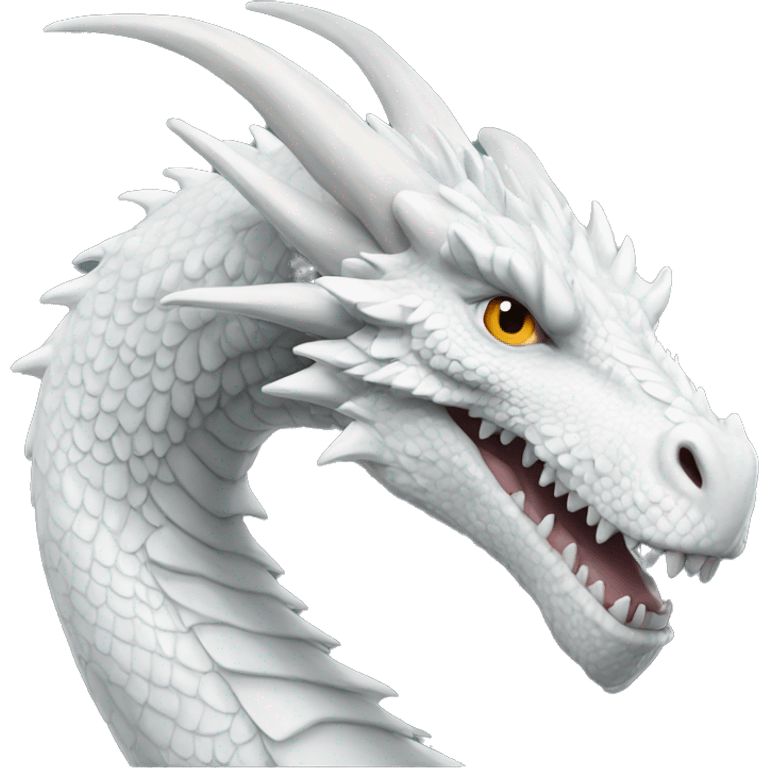 Realistic white dragon  emoji