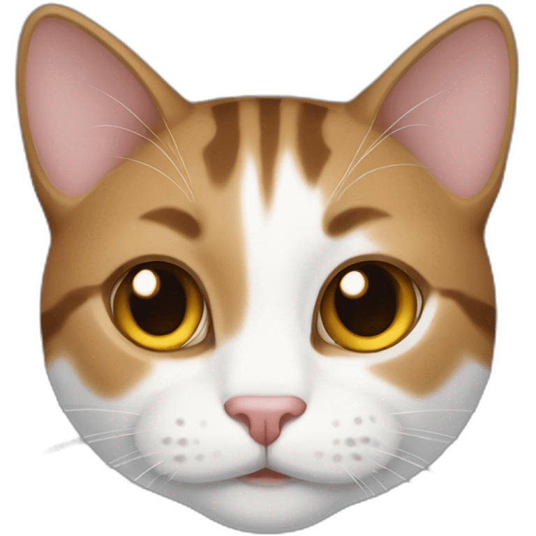 tabby brown and white cat emoji