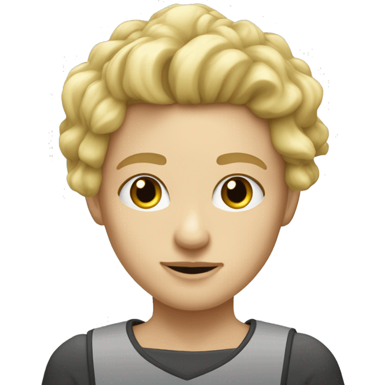 Blonde yeux verts à forte poitrine cheveux frisés emoji