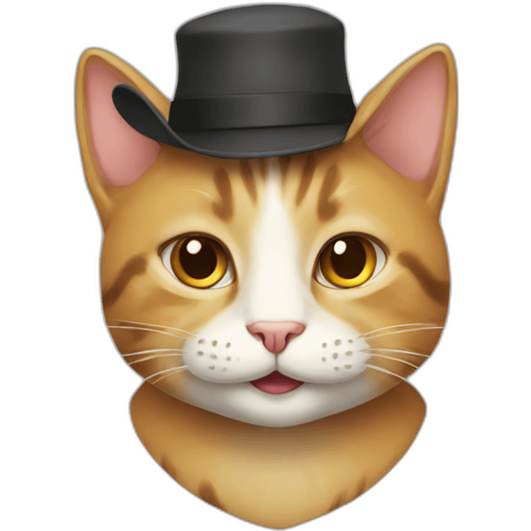 cat with a smile and a hat emoji