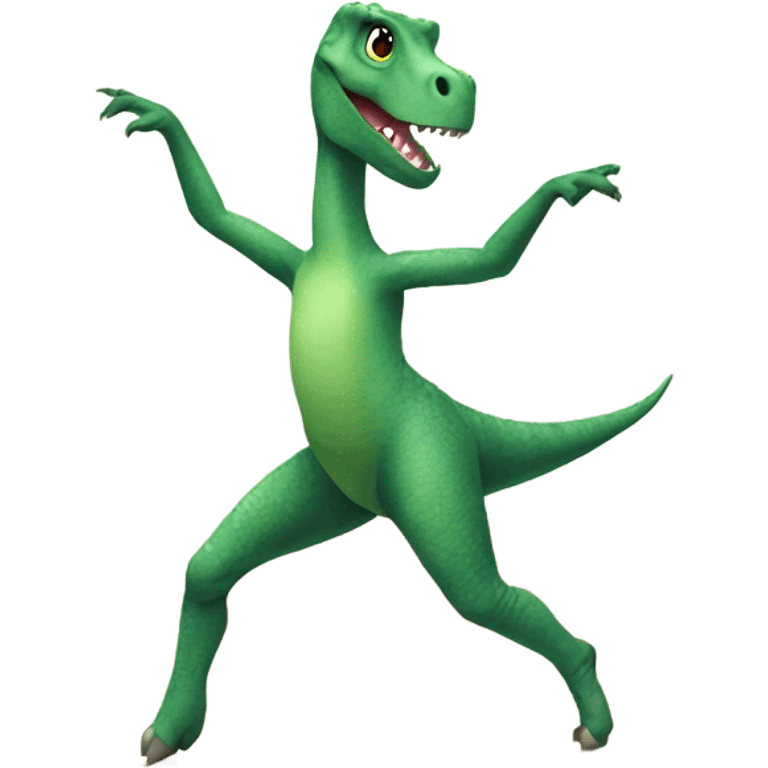 dinosaur doing ballet on pointe emoji