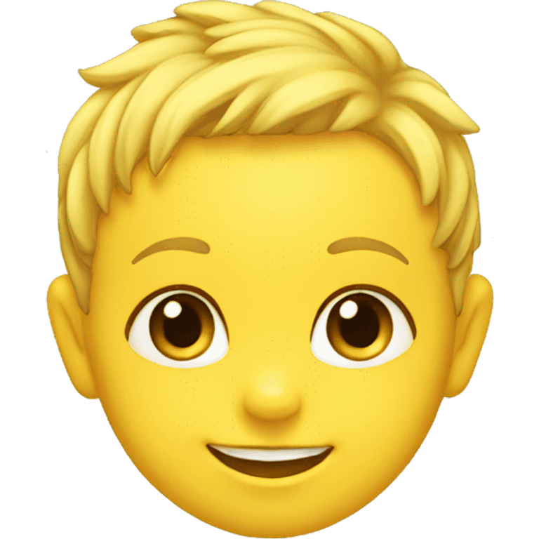 baby head, smiling, yellow skin, lock of hair emoji