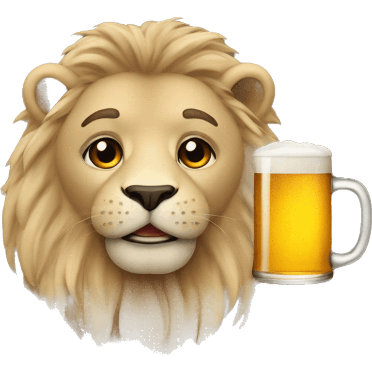 Leo with beer emoji