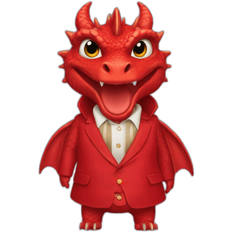 Red Dragon wearing gucci emoji