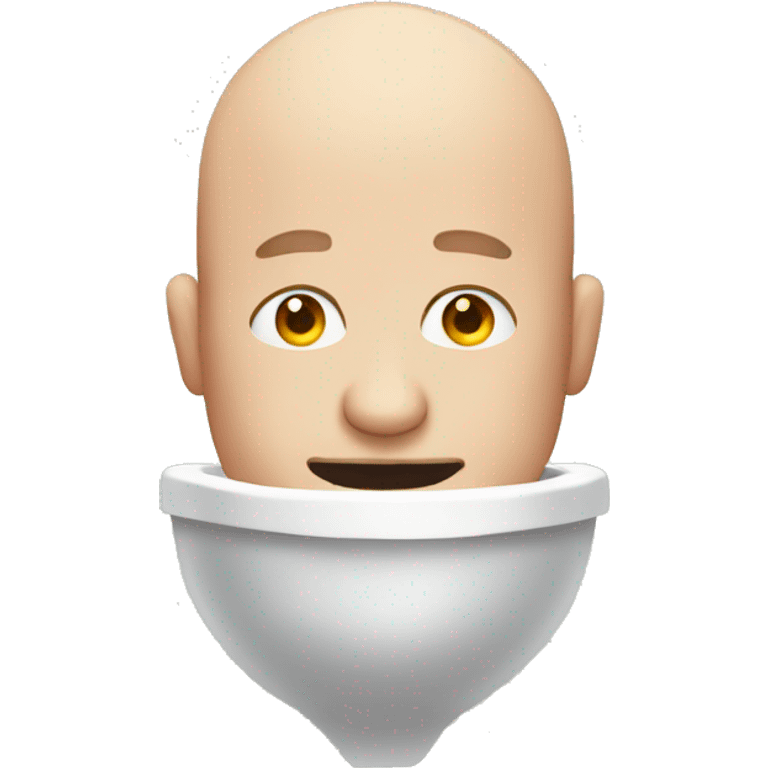 Bald man in a toilet emoji