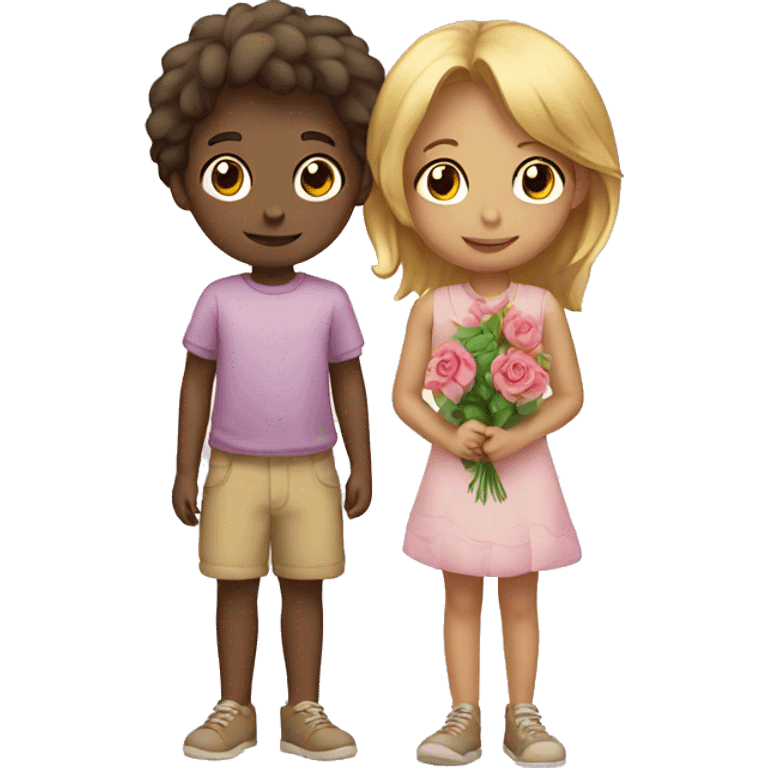 Boy and girls flower emoji