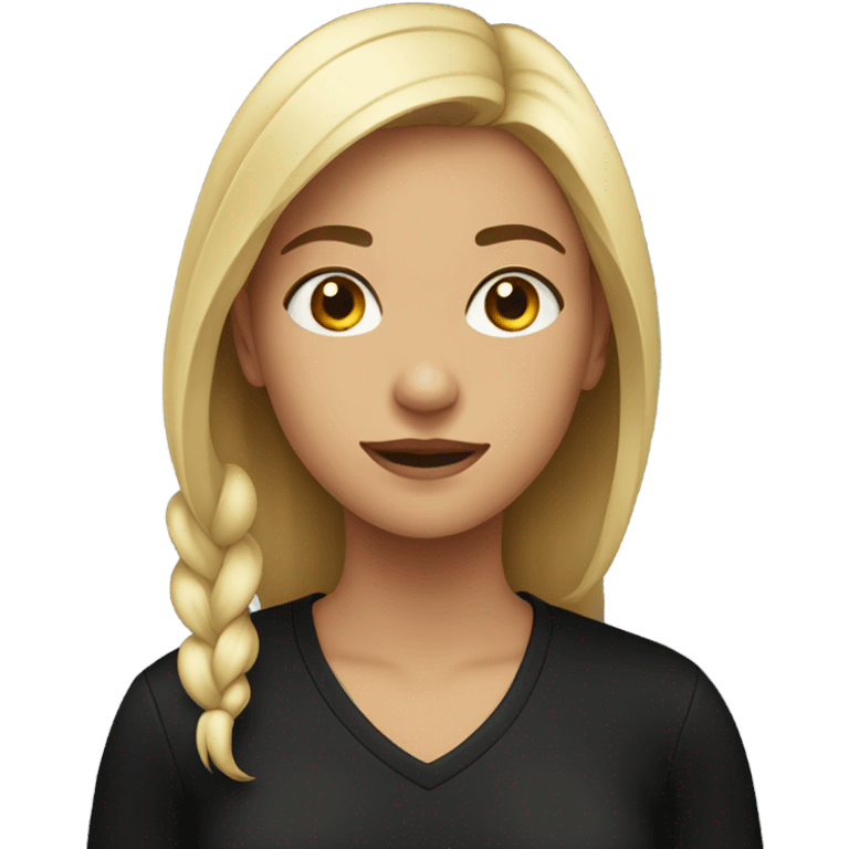 Girl in black shirt indoors emoji