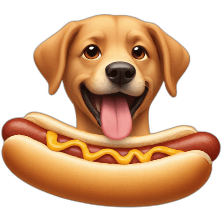 Dog eat a hotdog  emoji