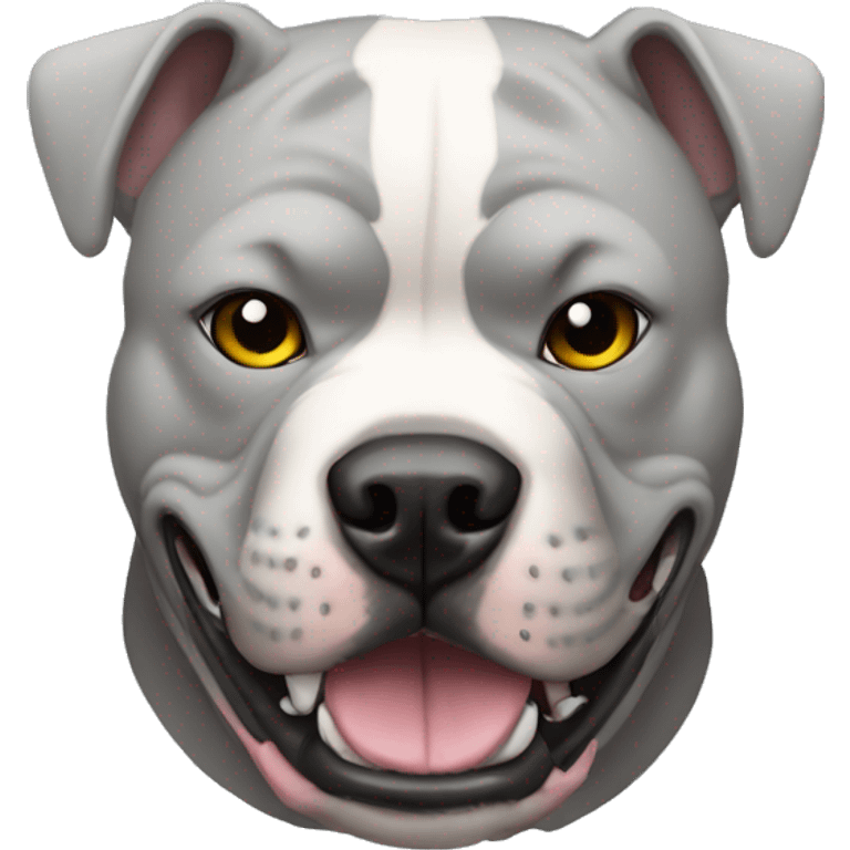 Light grey Pitbull wearing a wrestling mask emoji