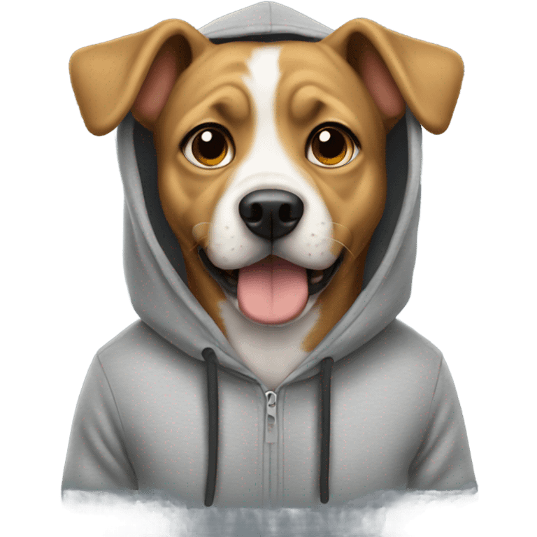 Dog wearing hoodie emoji