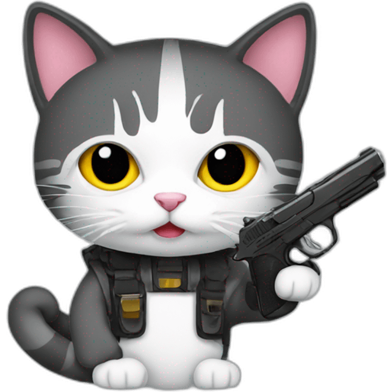 cat with gun emoji