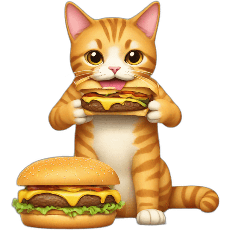 cat eat burger emoji