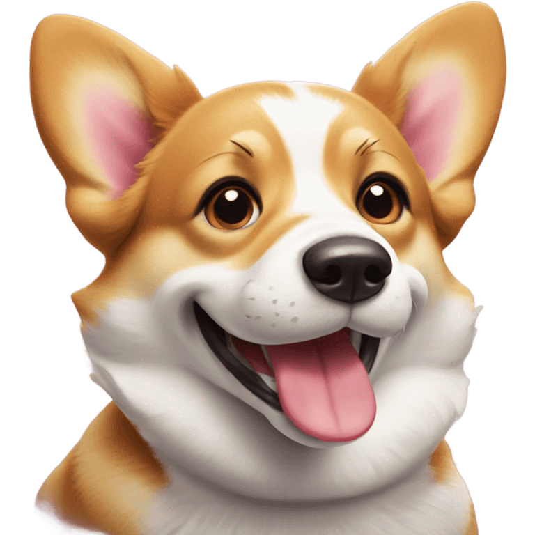 Corgi smiling  emoji