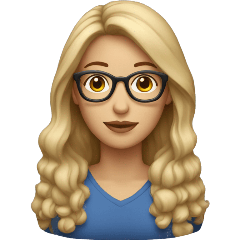 mujer mediana edad cabello rubio y lentes emoji