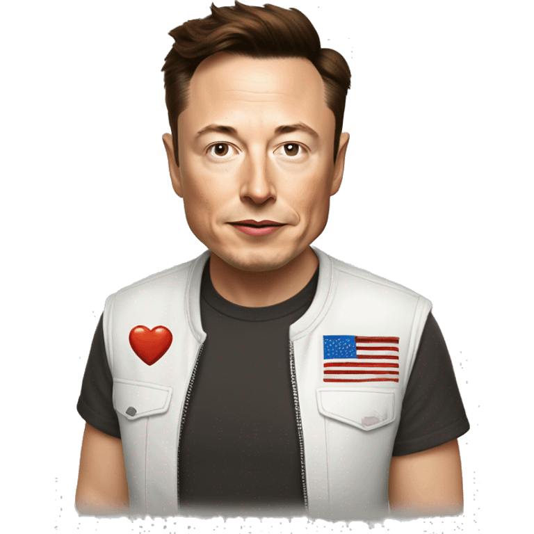 Elon musk wearing a T shirt with “I ❤️ MARS” on the front emoji