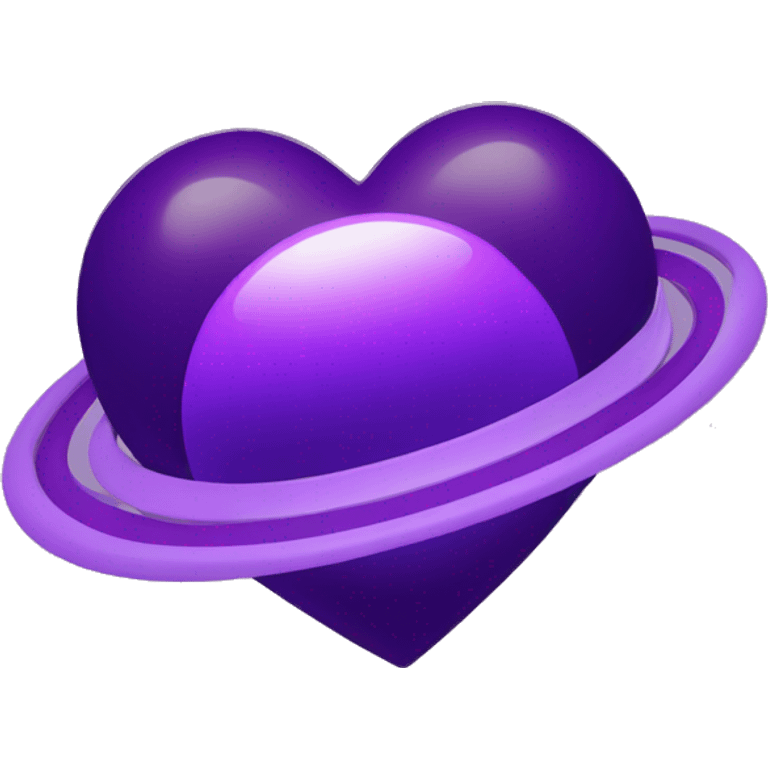 heart shaped purple saturn emoji