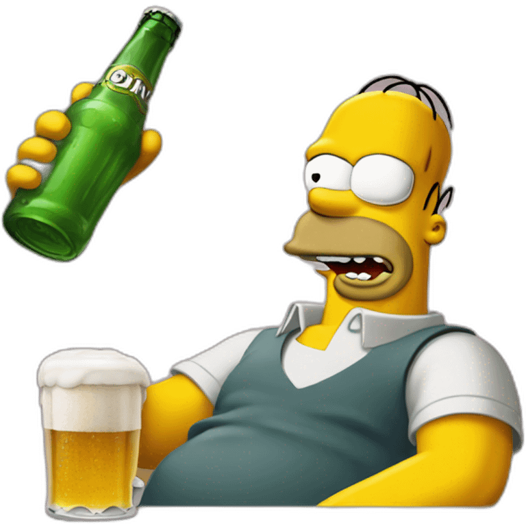 Homer Simpson drinking a beer emoji