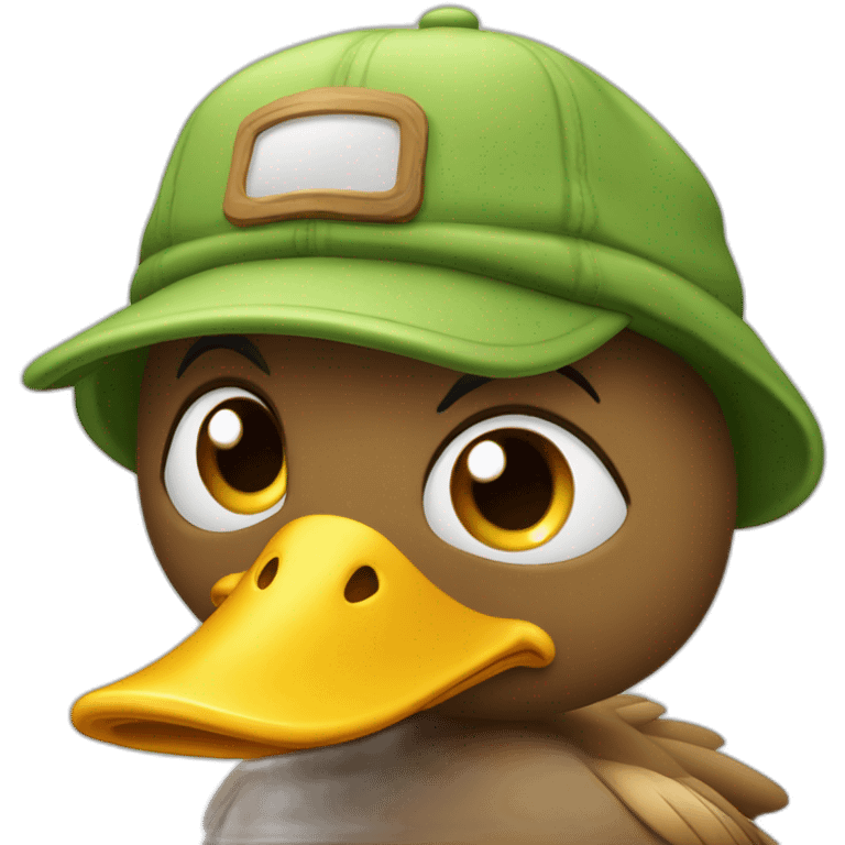 Canard avec une casquette et une capuche  emoji