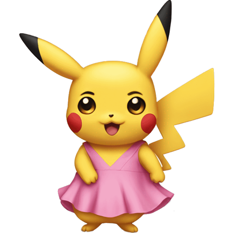 Pikachu in a pink dress emoji