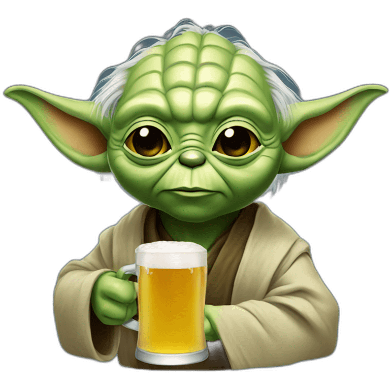 Yoda drinking beer emoji