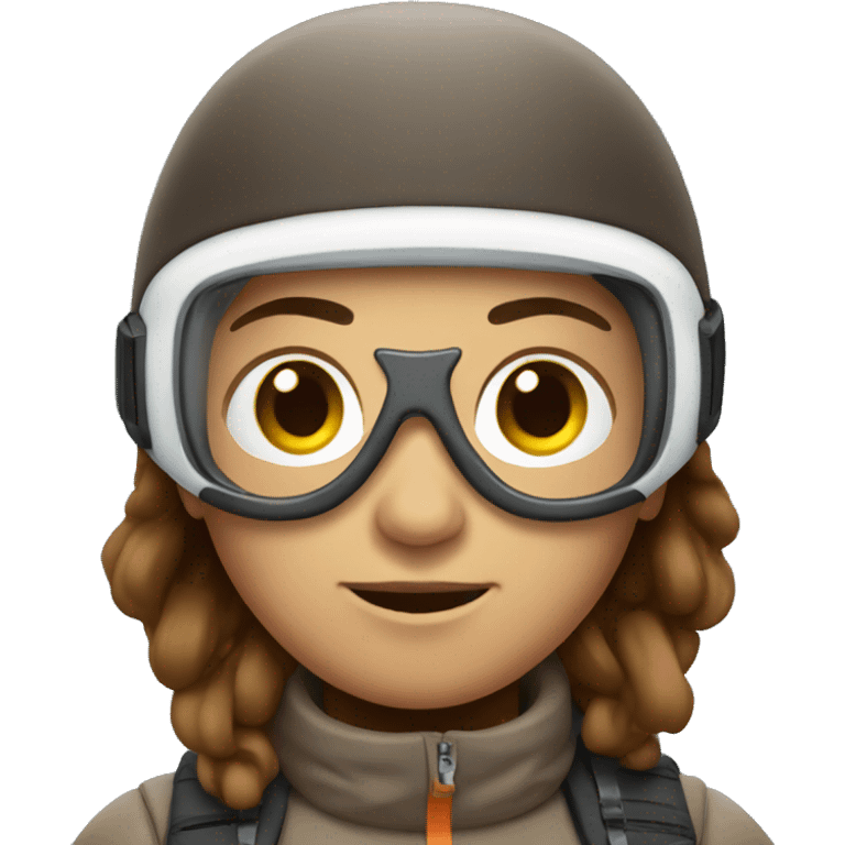 Skier with brown hair  emoji