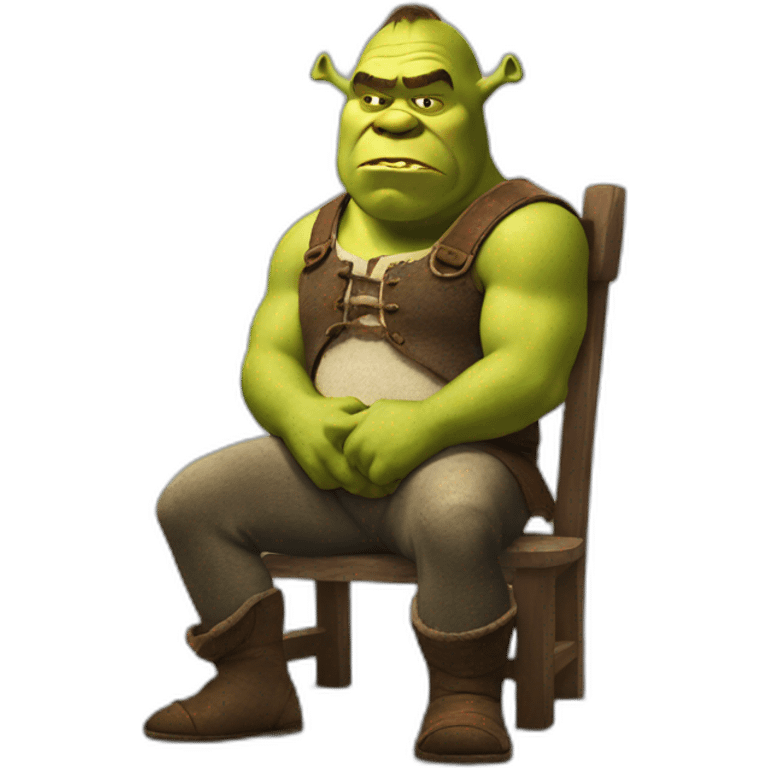 shrek angry and sitting emoji