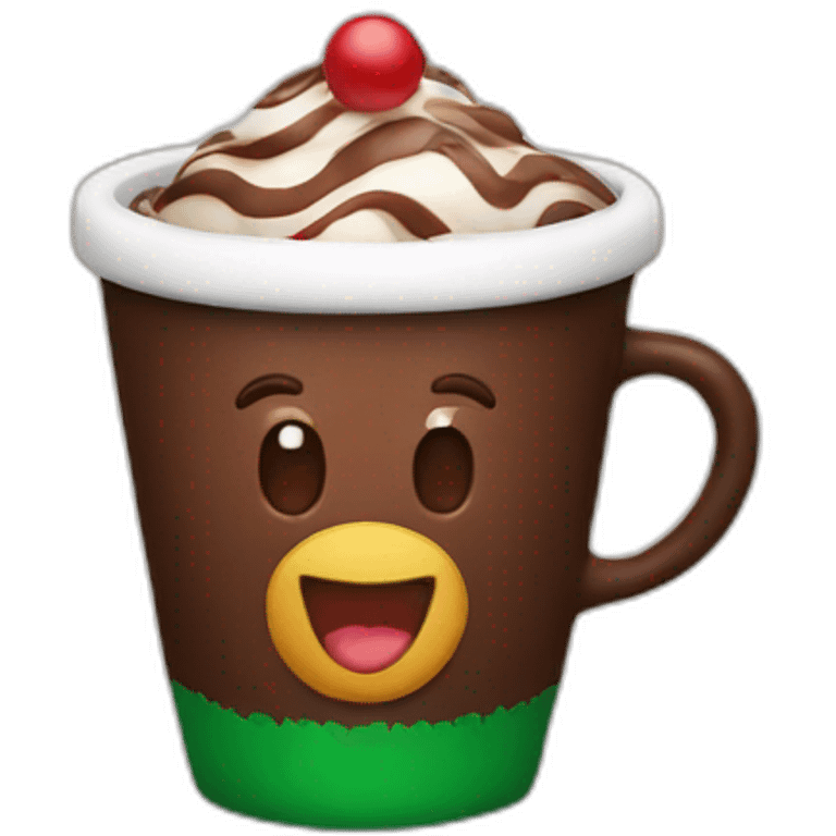 christmas cup with chocolate emoji