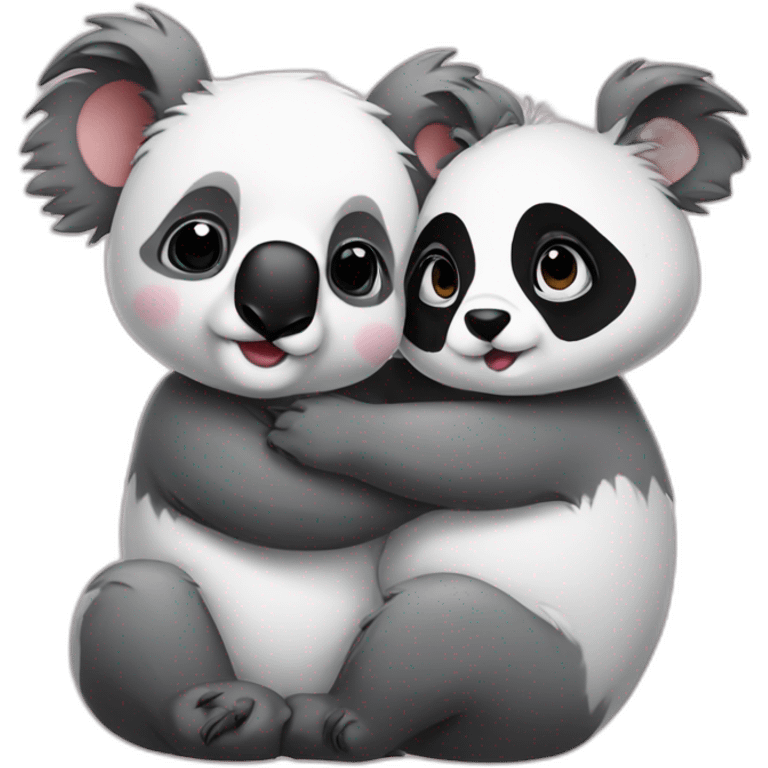 Koala kissing panda emoji