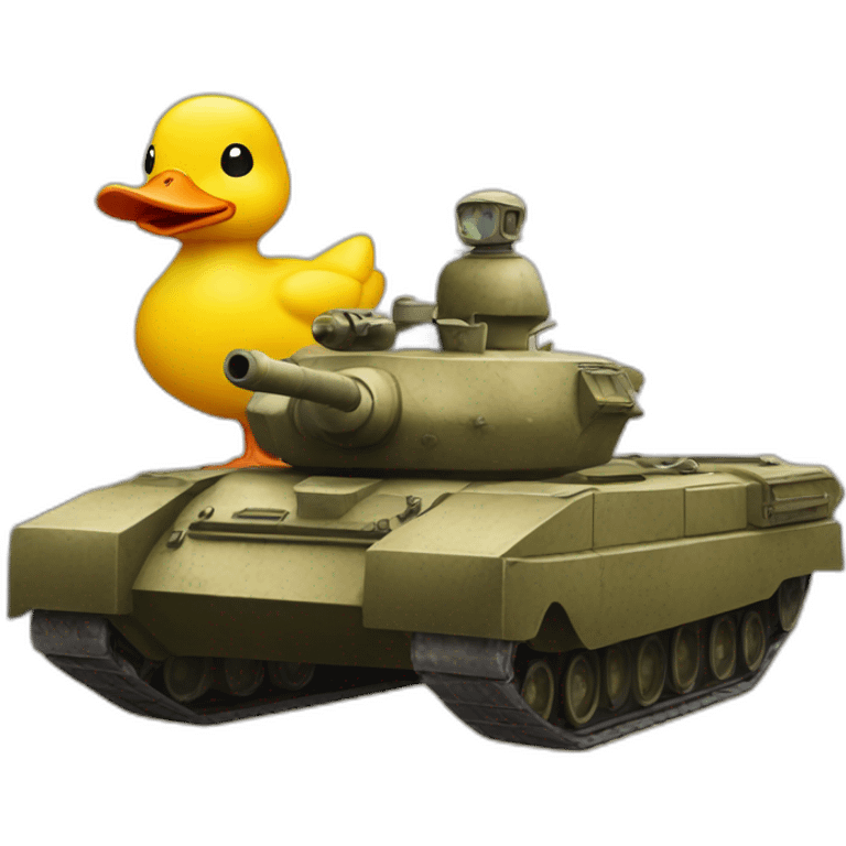 a yellow duck riding a tank emoji