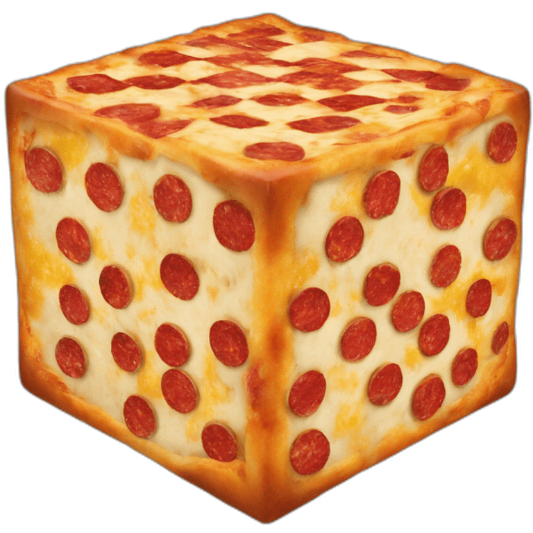 A rubiks-cube made of pizza  emoji