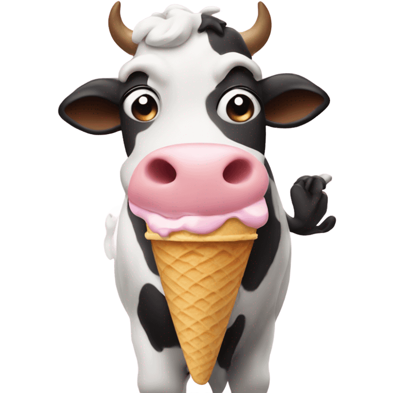 cow eating ice cream emoji