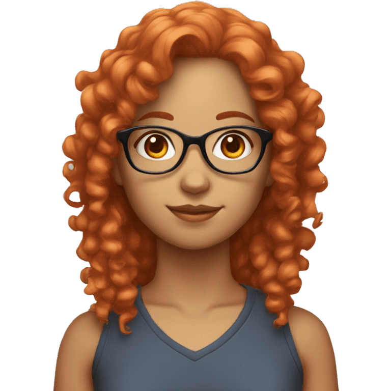 girl with light red curly hair and glasses emoji