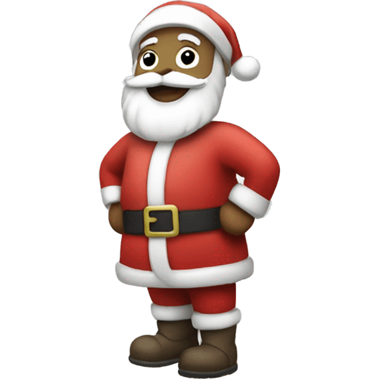 santa next to christmas tree emoji