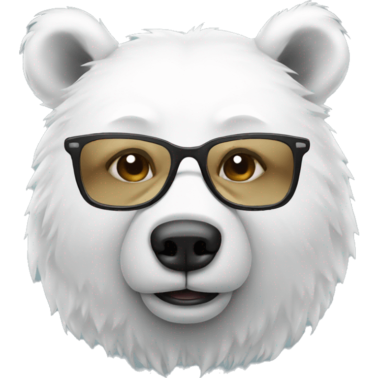 white bear with glasses emoji