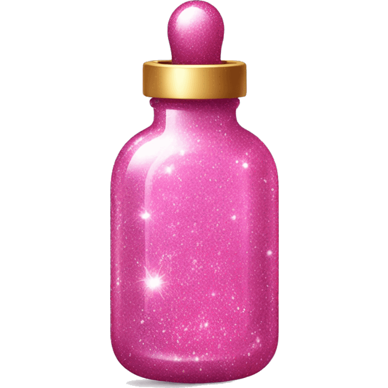 pink glitter in a little magical looking bottle oval emoji